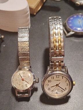 Timex And Helbros Silver and Gold Two-Tone Women's Wristwatch